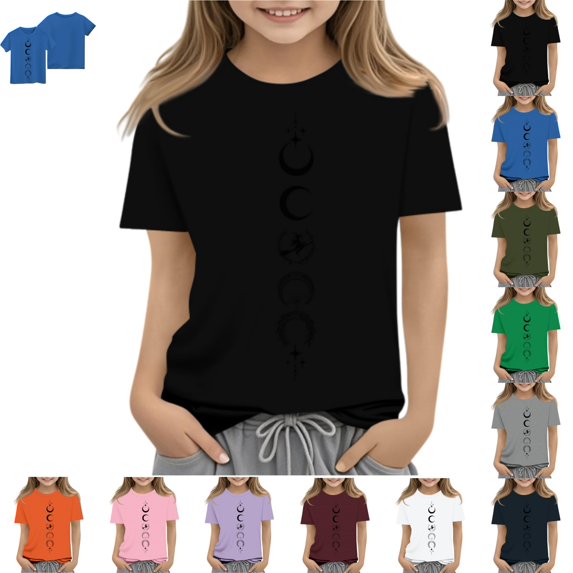 YOUYEDIAN Halloween Girls T Shirts Halloween Lightweight Casual Crewneck Short Sleeve Top