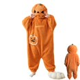 thumbnail image 1 of YOUYEDIAN Halloween Pumpkin Onesie for Kids Cute Funny Plush Hooded One Piece Outfits, 1 of 4