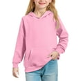 thumbnail image 1 of YOUYEDIAN Teen Girls Kids Hoodies Preppy Long Sleeve Hooded Sweatshirt Drawstring Pullover Top with Pocket Lightweight Hoodies for Teen Girls Pink 9-10 Years, 1 of 3