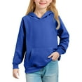 thumbnail image 1 of YOUYEDIAN Hoodies for Toddler Girls Cute Long Sleeve Hooded Sweatshirt Drawstring Pullover Top with Pockets Fashion Hoodies for Teen Girls Royal Blue 3-4 Years, 1 of 3