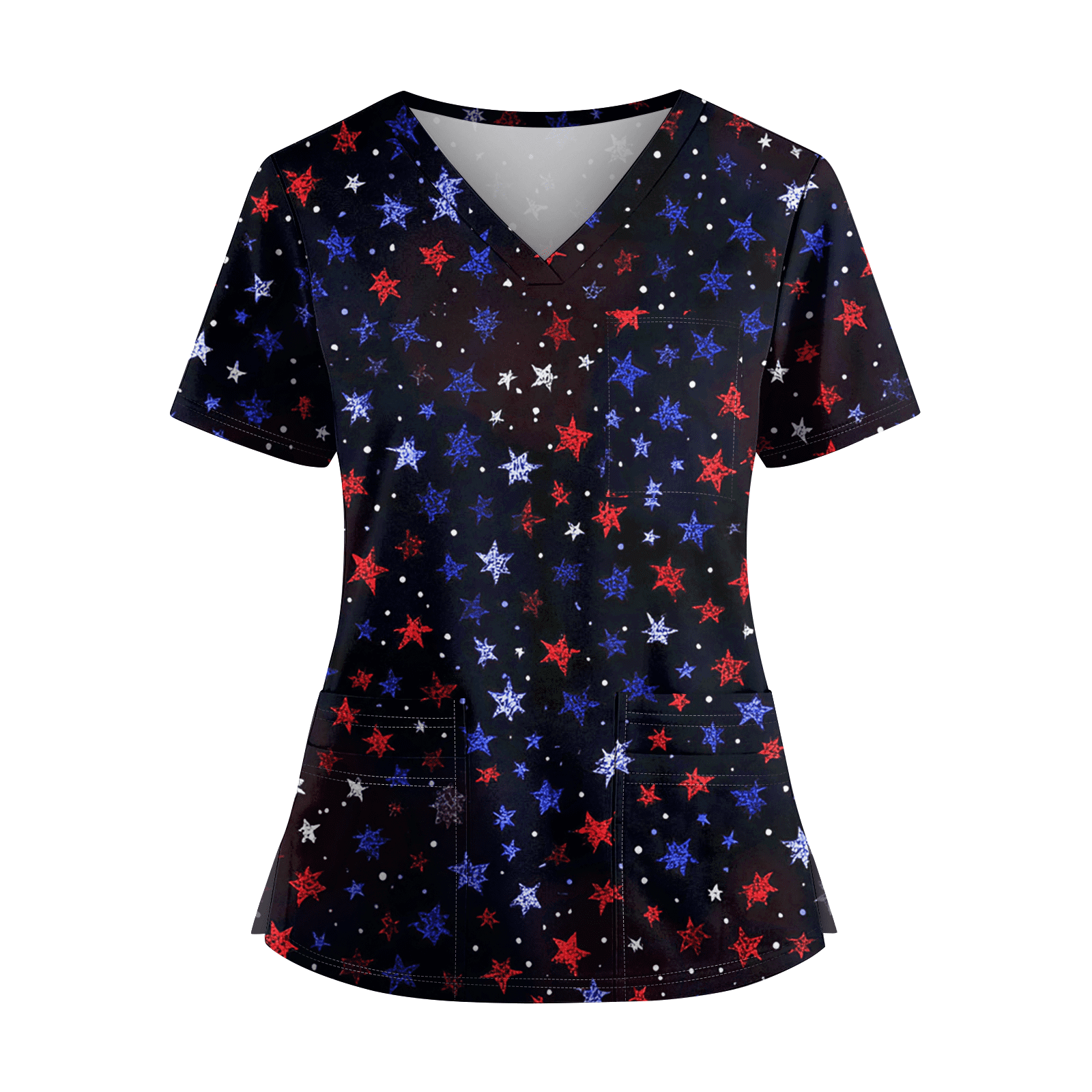 YOUYEDIAN Independence Day Womens Scrubs 4th Of July Patriotic V-Neck ...