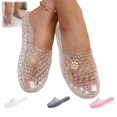 thumbnail image 1 of YOUYEDIAN Jelly Sandals for Women Ballet Dress Mesh Slip on Flats Shoes Summer Wide Closed Toe Mary Jane Mules Clear Beach Sandals (Clear), 1 of 5