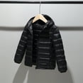 thumbnail image 1 of YOUYEDIAN Kid Puffer Jacket for Boys Girls Fall Winter Lightweight Full Zipper Long Sleeve Hooded Jacket Trendy Toddler Kids Coat Black 7 Years, 1 of 3