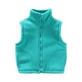 thumbnail image 1 of YOUYEDIAN Kids Boys Girls Vest Little Zipper Jacket Sleeveless Fall Winter Warm Outerwear Cyan 2-3 Years, 1 of 3