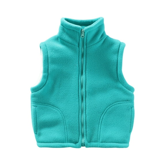 YOUYEDIAN Kids Boys Girls Vest Little Zipper Jacket Sleeveless Fall Winter Warm Outerwear Cyan 2-3 Years