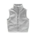 thumbnail image 1 of YOUYEDIAN Kids Boys Girls Vest Little Zipper Jacket Sleeveless Fall Winter Warm Outerwear Gray 2-3 Years, 1 of 3