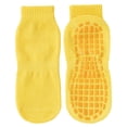 thumbnail image 1 of YOUYEDIAN Kids Grip Socks Toddler Boys Girls Cute Cozy Non Slip Ankle Slipper Socks Indoor Breathable Trampoline Socks (Yellow, XS), 1 of 3