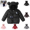 thumbnail image 1 of YOUYEDIAN Kids Hooded Puffer Jacket Winter Zipper Quilted Padded Down Jacket Warm Windbreaker Long Sleeve Coat, 1 of 5