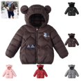 thumbnail image 1 of YOUYEDIAN Kids Hooded Puffer Jacket Winter Zipper Quilted Padded Down Jacket Warm Windbreaker Long Sleeve Coat, 1 of 5