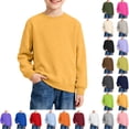 thumbnail image 1 of YOUYEDIAN Kids Long Sleeve Shirts Casual Soft Solid Color Pullover Top, 1 of 5
