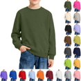 thumbnail image 1 of YOUYEDIAN Kids Long Sleeve Shirts Casual Soft Solid Color Pullover Top, 1 of 5