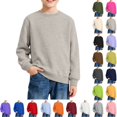 thumbnail image 1 of YOUYEDIAN Kids Long Sleeve Shirts Casual Soft Solid Color Pullover Top, 1 of 1