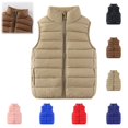 thumbnail image 1 of YOUYEDIAN Kids Puffer Vest Jacket Boys Girls Winter Windbreaker Warm Zipper Mock Neck Down Coat, 1 of 3
