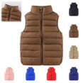 thumbnail image 1 of YOUYEDIAN Kids Puffer Vest Jacket Boys Girls Winter Windbreaker Warm Zipper Mock Neck Down Coat, 1 of 4
