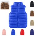 thumbnail image 1 of YOUYEDIAN Kids Puffer Vest Jacket Boys Girls Winter Windbreaker Warm Zipper Mock Neck Down Coat, 1 of 4
