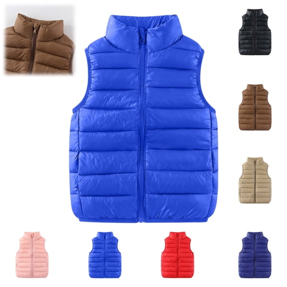 YOUYEDIAN Kids Puffer Vest Jacket Boys Girls Winter Windbreaker Warm Zipper Mock Neck Down Coat