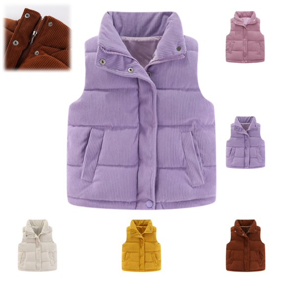 YOUYEDIAN Kids Quilted Vest Jacket Boys Girls Winter Windbreaker Warm Zipper Mock Neck Padded Coat