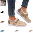 thumbnail image 1 of YOUYEDIAN Loafers for Women Fall Winter Casual Fleece Lined Warm Comfy Fashion Strap Deco Slip On Flats Versatile Round Toe Plush Outdoor Platform Walking Shoes, 1 of 5