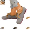 thumbnail image 1 of YOUYEDIAN Loafers for Women Fall Winter Plush Lined Warm Round Toe Fashion Comfy Flats Slip On Low Heel Versatile Casual Walking Shoes, 1 of 5