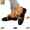 thumbnail image 1 of YOUYEDIAN Loafers for Women Fall Winter Plush Lined Warm Round Toe Fashion Comfy Flats Slip On Low Heel Versatile Casual Walking Shoes, 1 of 5