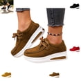 thumbnail image 1 of YOUYEDIAN Loafers for Women Fall Winter Versatile Comfortable Platform Heel Flats Square Toe Fashion Strap Design Slip On Shoes, 1 of 5