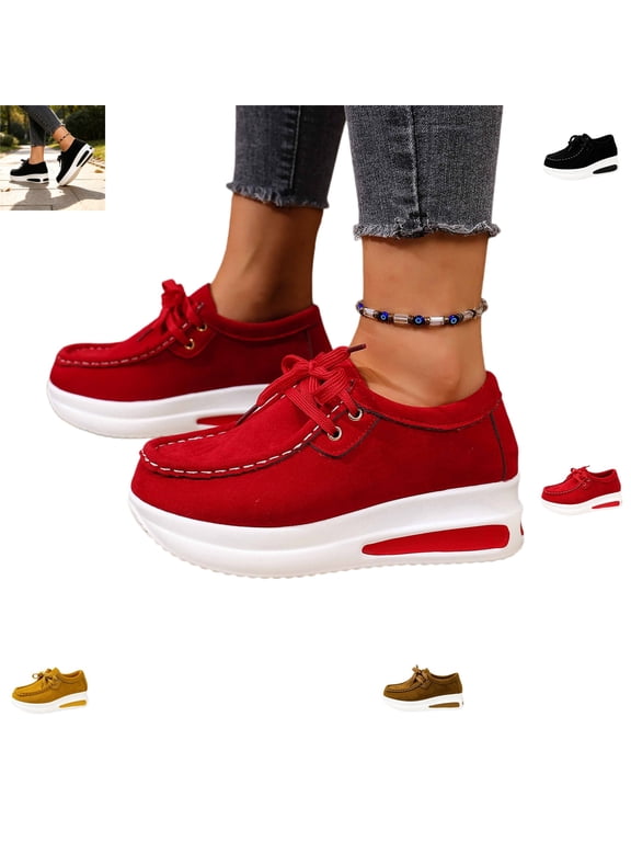 Loafers for Women Fall Winter Versatile Comfortable Platform Heel Flats Square Toe Fashion Strap Design Slip On Shoes