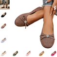 thumbnail image 1 of YOUYEDIAN Loafers for Women Fashion Bowtie Deco Round Toe Casual Slip On Low Heel Flats Versatile Comfy Outdoor Shoes, 1 of 5
