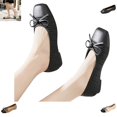 thumbnail image 1 of YOUYEDIAN Loafers for Women Fashion Knit Mesh Slip On Versatile Square Toe Low Heel Flats Casual Bowtie Deco Breathable Dress Shoes, 1 of 5