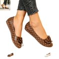thumbnail image 1 of YOUYEDIAN Loafers for Women Fashion Polka Dot Low Heel Versatile Round Toe Bowtie Deco Flat Casual Slip On Comfy Outdoor Dress Shoes, 1 of 5
