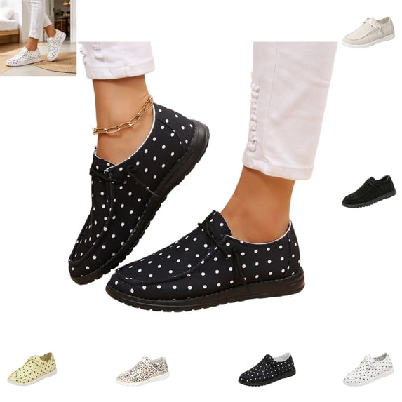 YOUYEDIAN Loafers for Women Fashion Slip On Comfortable Strap Design Flats Versatile Casual Round Toe Walking Shoes