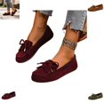 thumbnail image 1 of YOUYEDIAN Loafers for Women Fashion Tassel Deco Slip On Casual Bowtie Design Low Heel Flats Versatile Round Toe Comfy Breathable Walking Shoes, 1 of 5