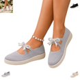thumbnail image 1 of YOUYEDIAN Loafers for Women Platform Slip On Versatile Stripe Bowtie Deco Fashion Comfy Knit Flats Casual Soft Breathable Walking Shoes, 1 of 5