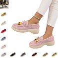 thumbnail image 1 of YOUYEDIAN Loafers for Women Round Toe Versatile Platform Comfy Lace-up Deco Fashion Flats Casual Slip On Soft Walking Shoes, 1 of 5