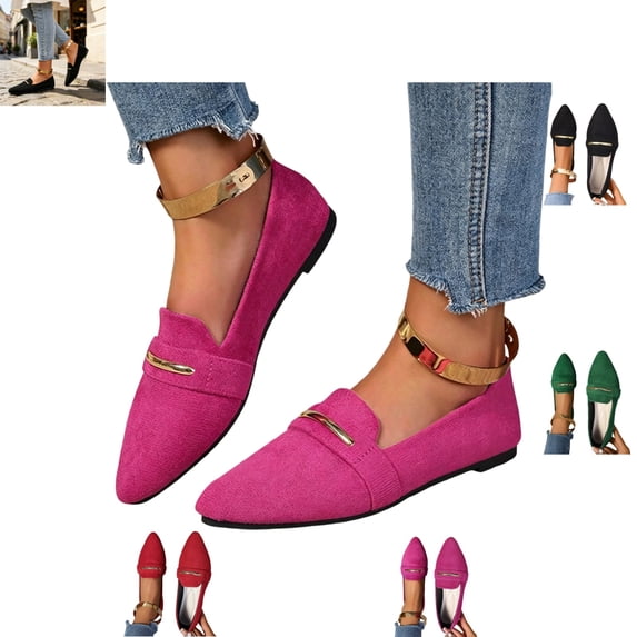 YOUYEDIAN Loafers for Women Versatile Pointed Toe Comfy Flats Casual Fashion Outdoor Slip On Shoes