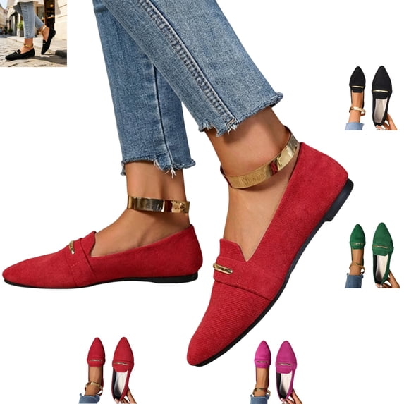 YOUYEDIAN Loafers for Women Versatile Pointed Toe Comfy Flats Casual Fashion Outdoor Slip On Shoes