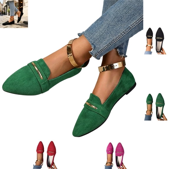 YOUYEDIAN Loafers for Women Versatile Pointed Toe Comfy Flats Casual Fashion Outdoor Slip On Shoes
