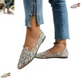 thumbnail image 1 of YOUYEDIAN Loafers for Women Versatile Pointed Toe Low Heel Fashion Floral Print Breathable Flats Casual Comfortable Outdoor Slip On Walking Shoes, 1 of 5