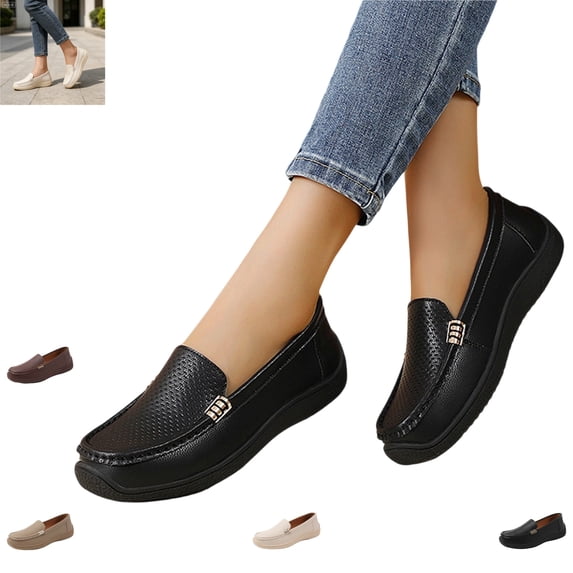 YOUYEDIAN Loafers for Women Versatile Square Toe Slip On Fashion Arch Support Comfy Flats Sport Casual Outdoor Walking Shoes
