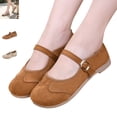 thumbnail image 1 of YOUYEDIAN Mary Jane Shoes Women Fashion Round Toe Casual Flats Versatile Single Strap Design Comfy Dress Shoes, 1 of 5