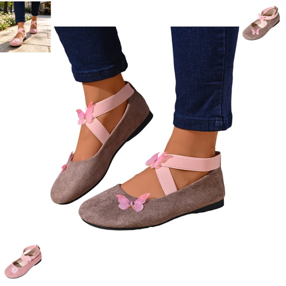 YOUYEDIAN Mary Jane Shoes Women Versatile Floral Deco Round Toe Low Heel Fashion Flats Comfy Slip On Double Strap Casual Dress Shoes