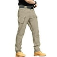 thumbnail image 1 of YOUYEDIAN Men Elastic Waist Travel Pant Stretchy Lightweight Pant Casual Multi-pocket Sports Trousers Pants Breathble Khaki XXXL, 1 of 4