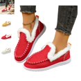 thumbnail image 1 of YOUYEDIAN Moccasins Women Fall Winter Plush Lined Slip On Warm Casual Flats Round Toe Fashion Versatile Outdoor Shoes, 1 of 5