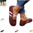 thumbnail image 1 of YOUYEDIAN Mray Jane Shoes Women Versatile Round Toe Slip On Fashion Cross Strap Low Heel Flats Casual Sport Outdoor Non Slip Walking Shoes, 1 of 5