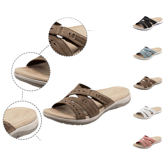YOUYEDIAN Orthopedic Casual Sandals for Women Arch Support Flat Wedge Sandals Lightweight Slip on Non Slip Hiking Shoes Comfort 2026 New Orthopedic Shoes