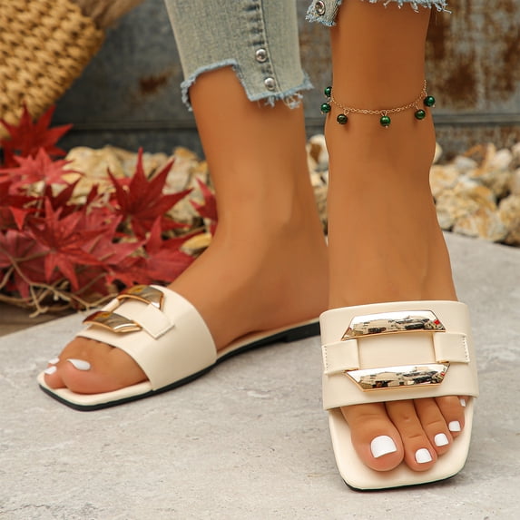 YOUYEDIAN Orthopedic Casual Sandals for Women Arch Support Flat Wedge Sandals Wide Width Non Slip Slip on Hiking Shoes Beach Vacation 2026 Orthopedic Shoes (Beige)