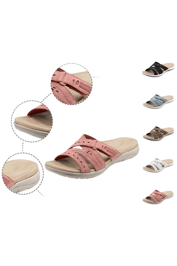 Orthopedic Casual Sandals for Women Arch Support Summer Flat Sandals Breathable Slip on Non Slip Sneakers Beach Vacation 2026 New Orthopedic Shoes