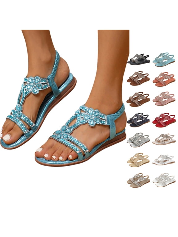 Orthopedic Casual Sandals for Women Arch Support Summer Flat Sandals Lightweight Slip on Non Slip Orthopedic Slippers Beach Vacation Orthopedic Shoes