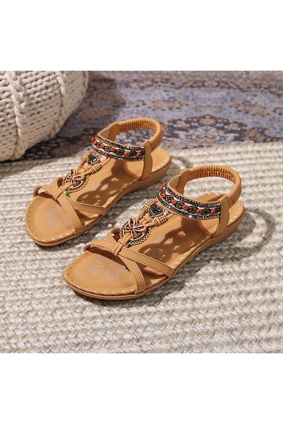 Orthopedic Casual Sandals for Women Arch Support Summer Flat Sandals Wide Non Slip Slip on Sneakers Comfort 2026 Orthopedic Shoes (Ginger)