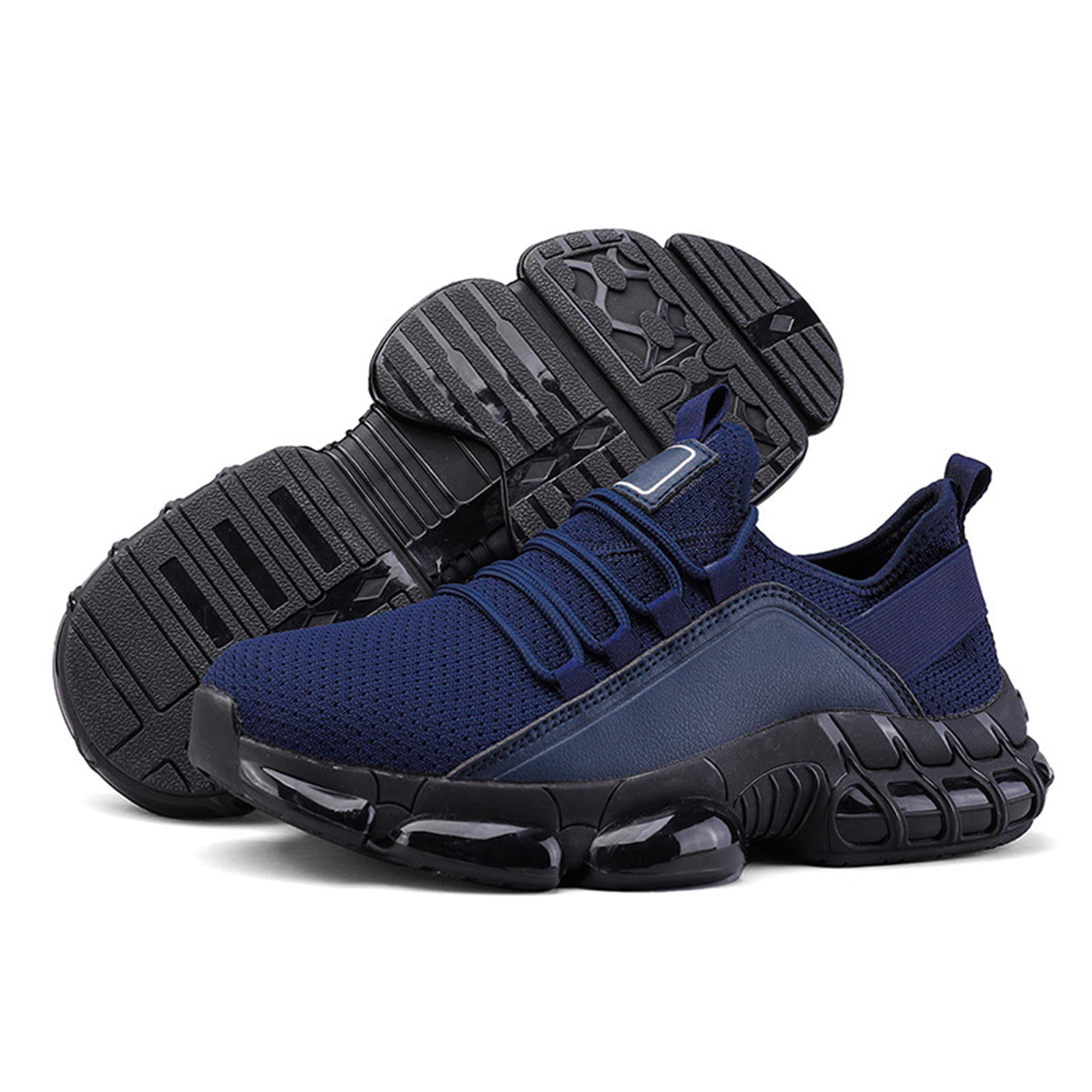 YOUYEDIAN Orthopedic Casual Shoes for Women Arch Support Tennis Shoes Wide Non Slip Slip on Walking Shoes Knitted Mesh Stretch Soft 2026 Orthopedic Shoes (Dark Blue)