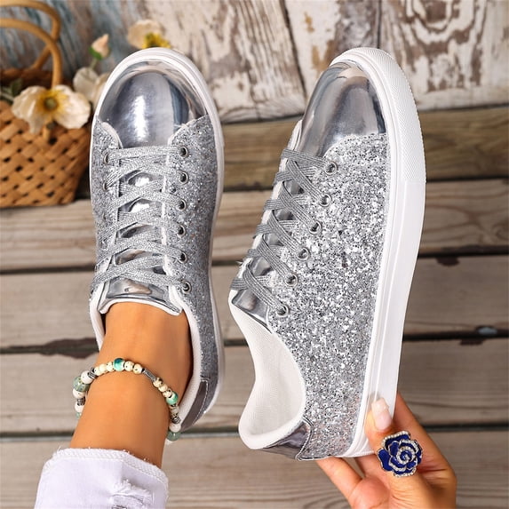 YOUYEDIAN Orthopedic Dress Shoes for Women Arch Support Non Slip Slip on Golf Shoes Lightweight Knitted Mesh Stretch Business Casual Shoes Comfortable 2026 Foam Shoes (Silver)